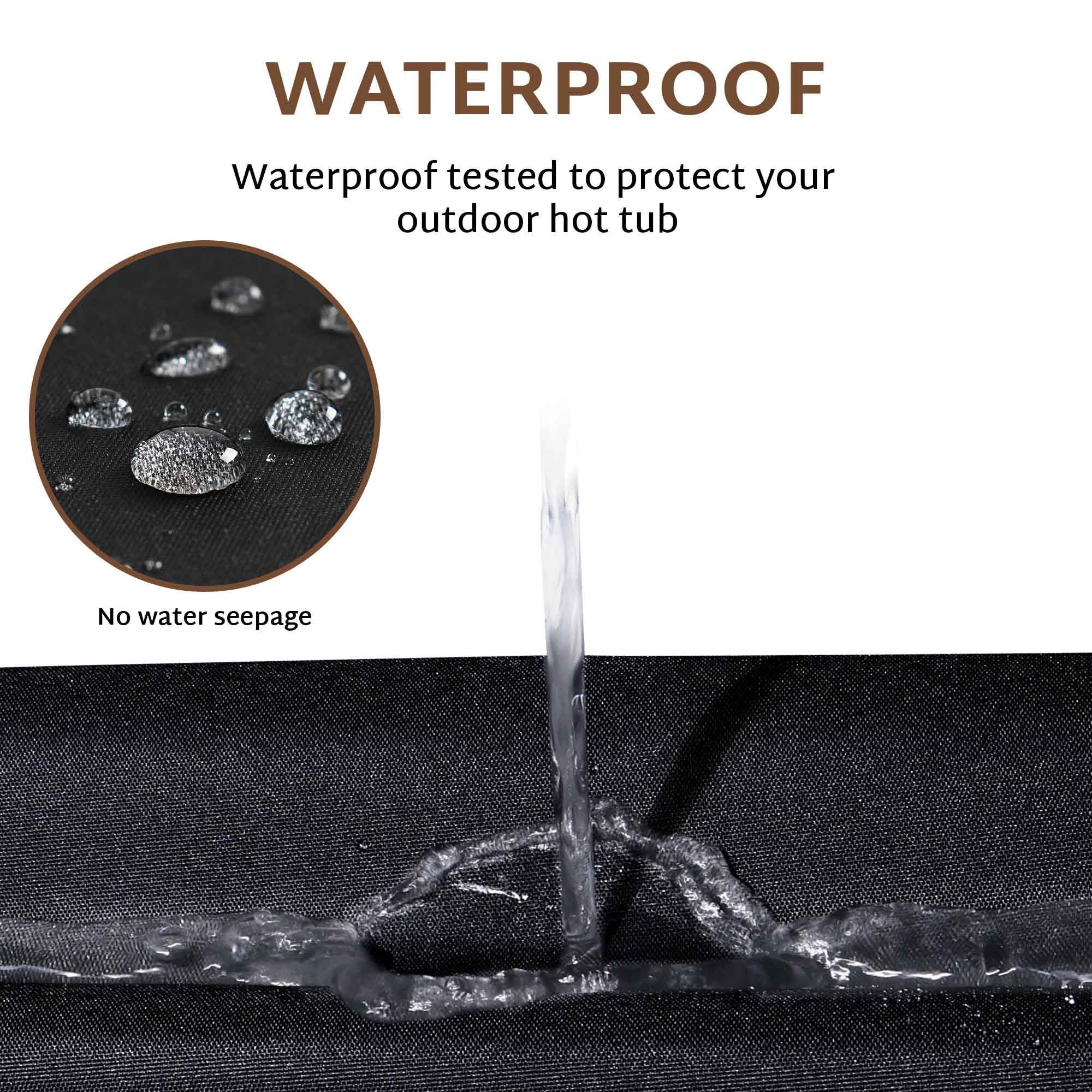 iBirdie cover on hot tub showing scale and proper drop fit