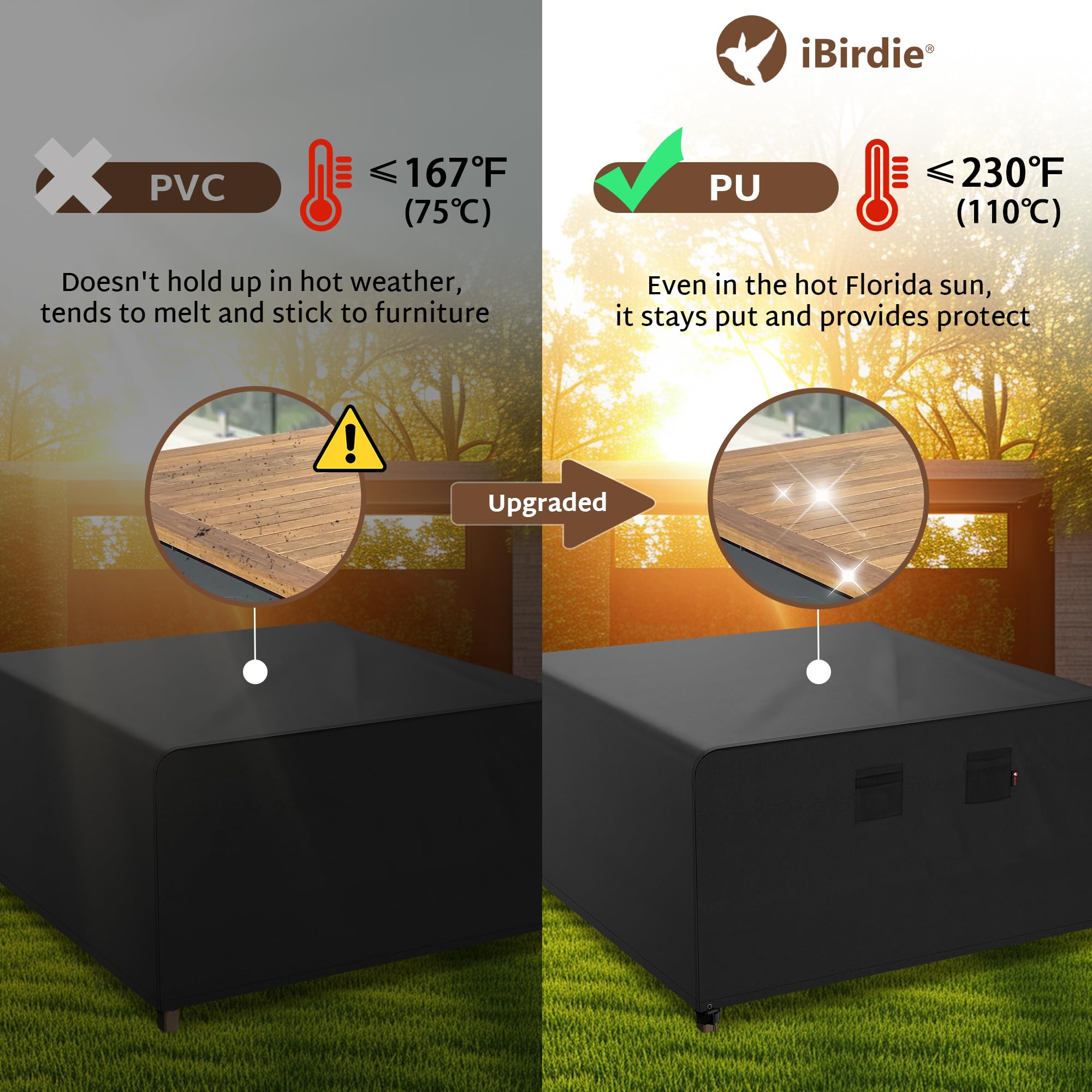 iBirdie seam tape and double stitching detail offering long-lasting strength
