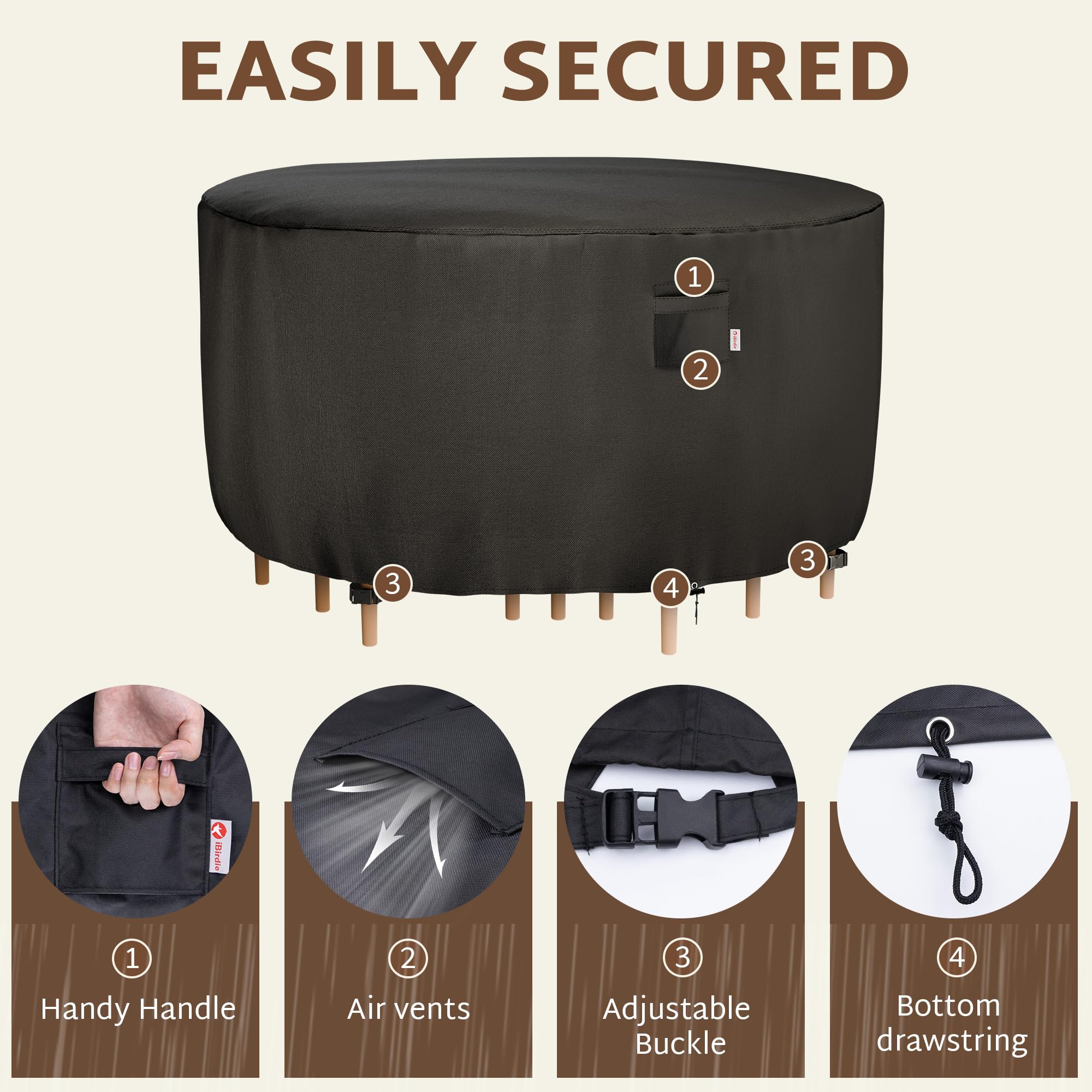 iBirdie woven handle and buckle for easy removal and quick installation