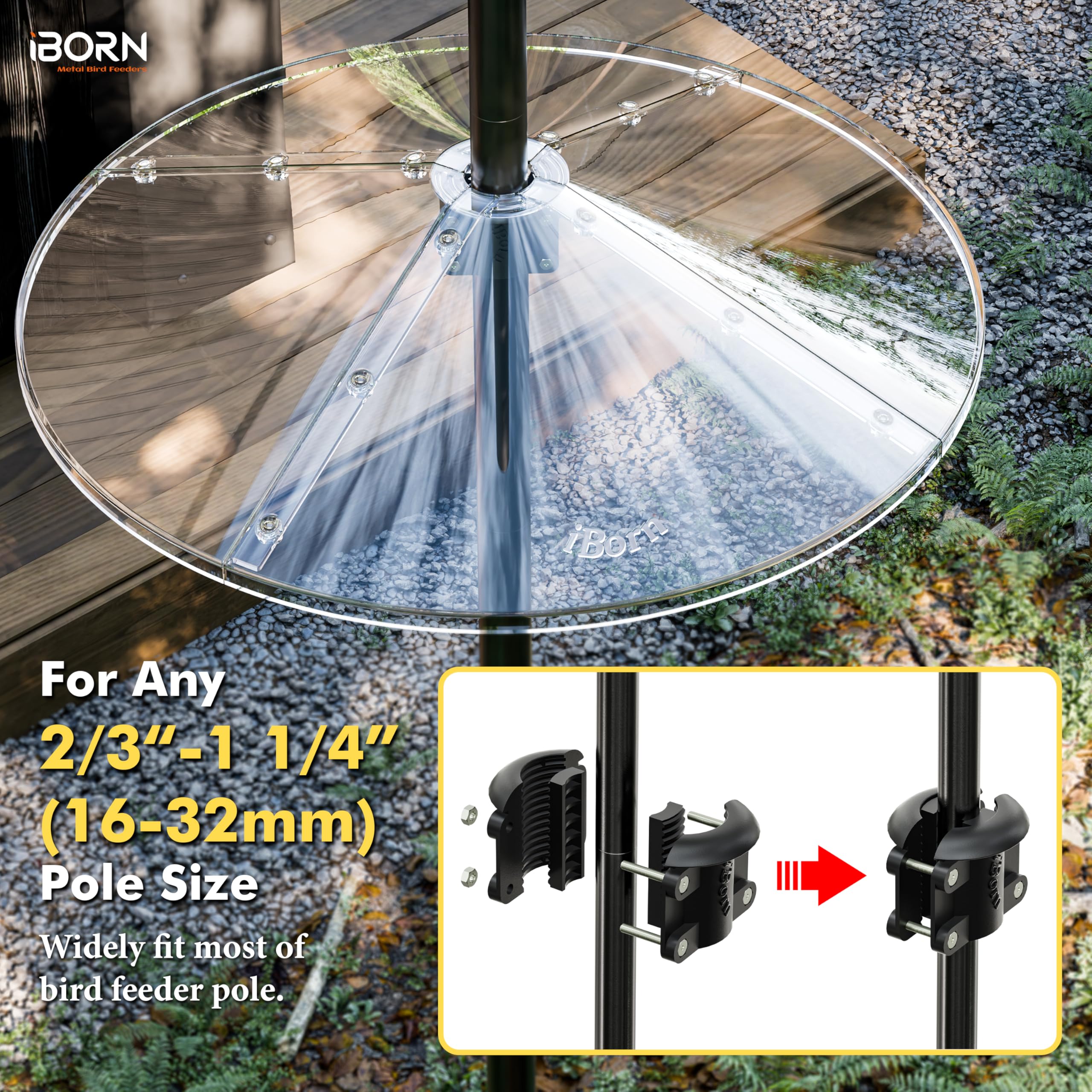 iBorn baffle wobble action demo showing how it destabilizes climbing squirrels
