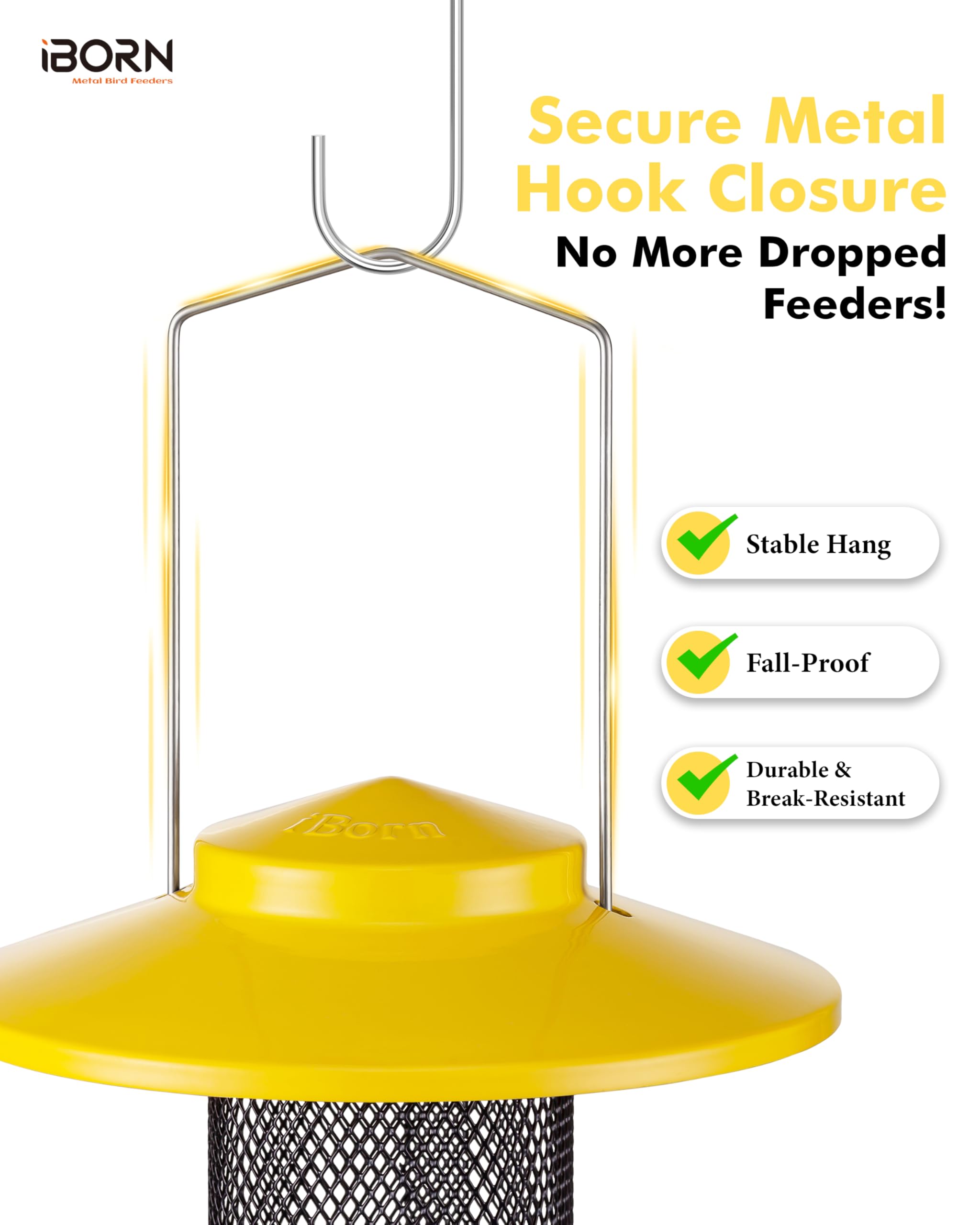 iBorn bottom tray with wing nut lock containing seed and preventing spills