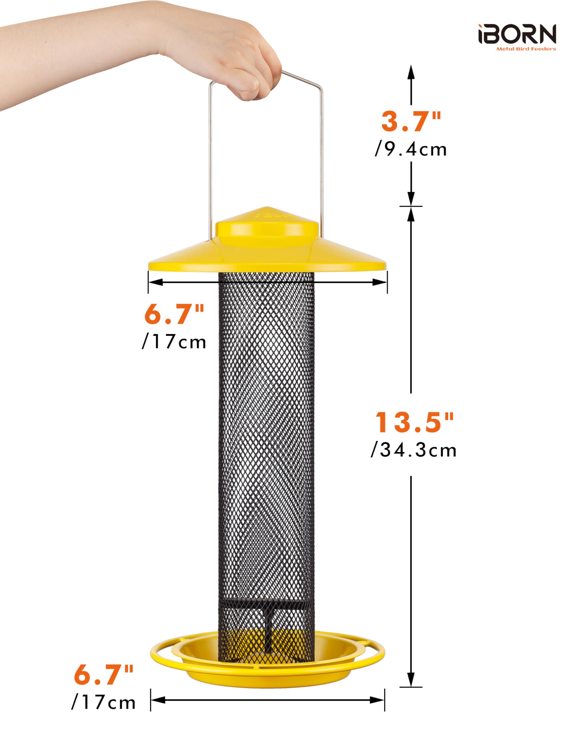 iBorn close-up of 0.6cm fine mesh showing small-bird feeding access