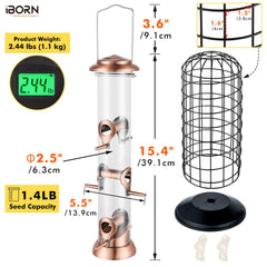 iBorn close-up of 3.8x4cm cage holes blocking squirrels while allowing small birds