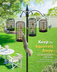 iBorn lid and hanging hook detail showing secure clamp to stop squirrels opening lid