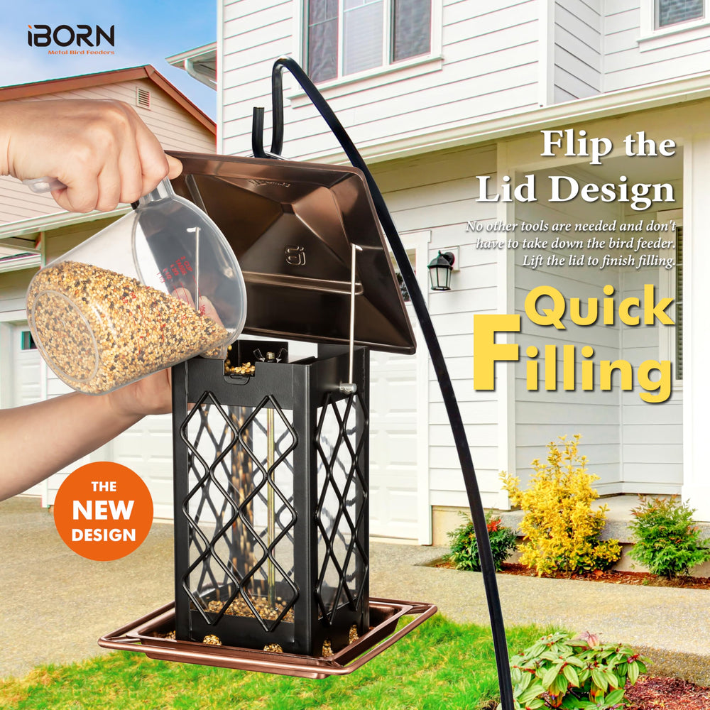 iBorn secure stainless-steel fixed hanger reducing swing and limiting seed waste