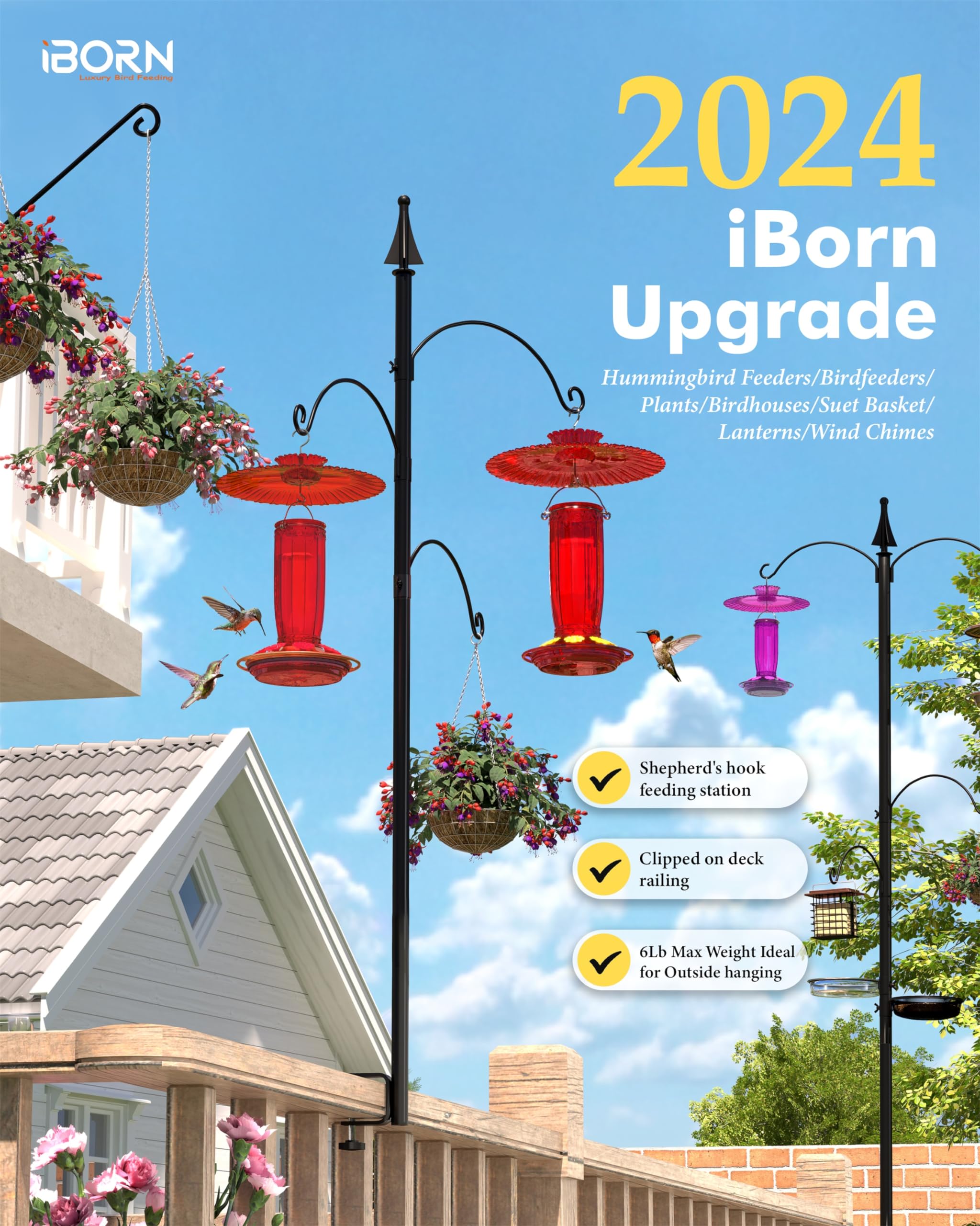 iBorn metal tube thickness closeup showing sturdy 3/4-inch construction advantage