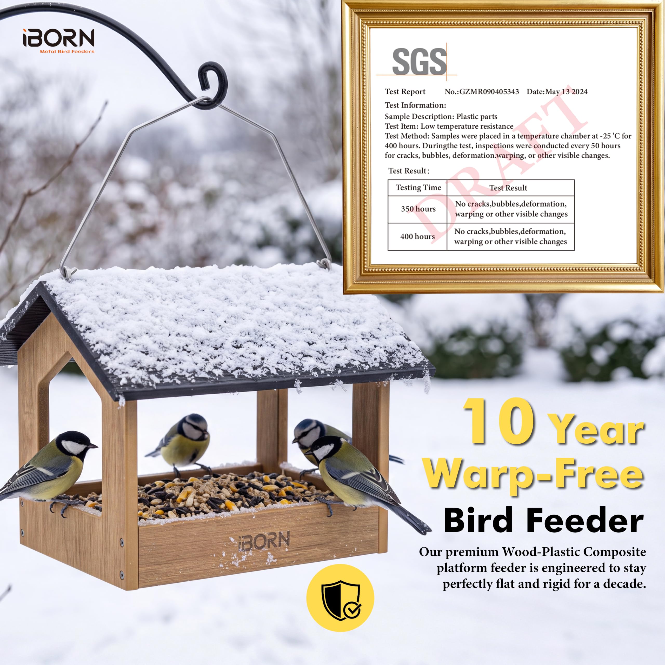 iBorn Pavilion on patio with birds showing attractive low-maintenance decor