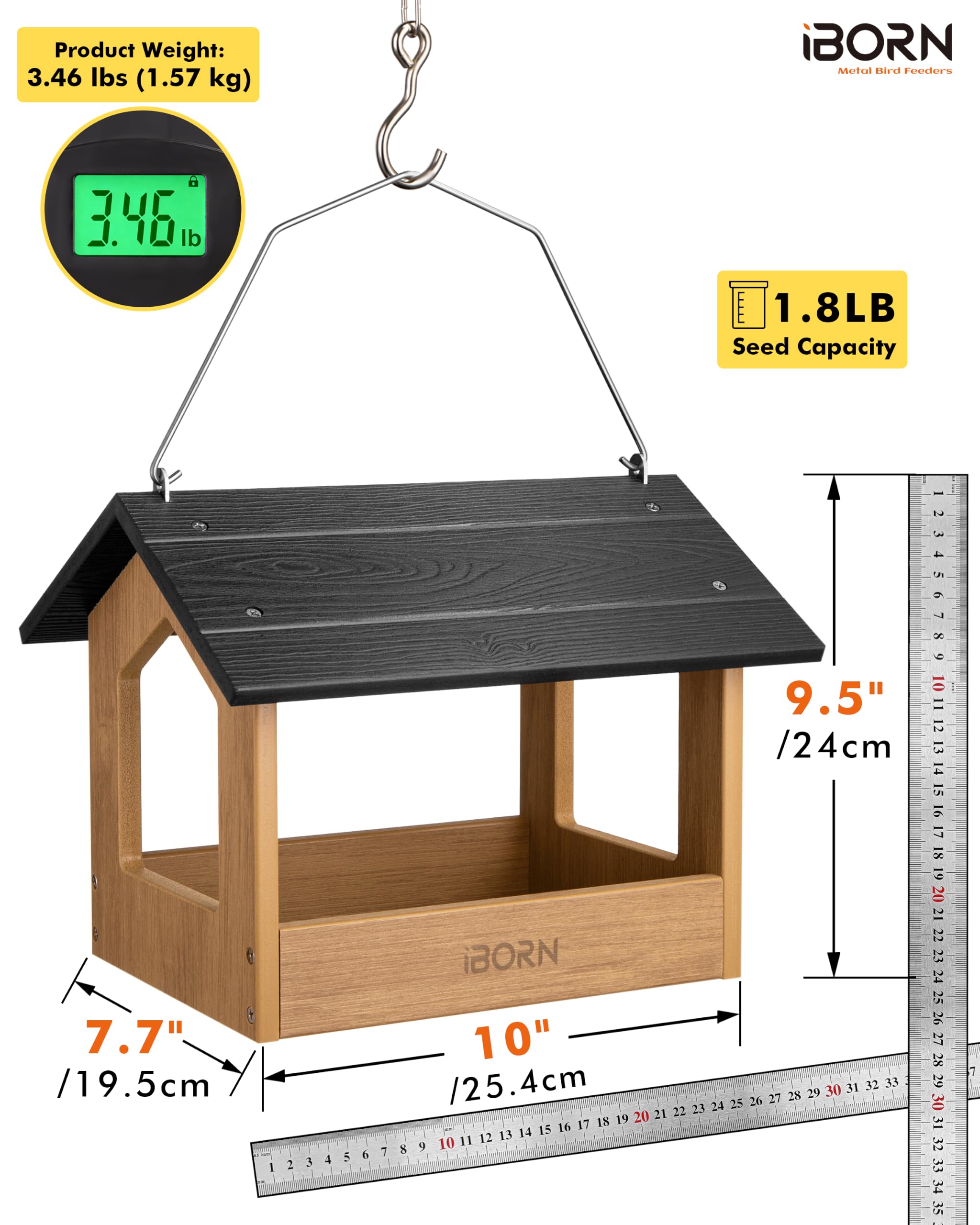 iBorn Pavilion roof detail highlighting waterproof overhang for protected feeding