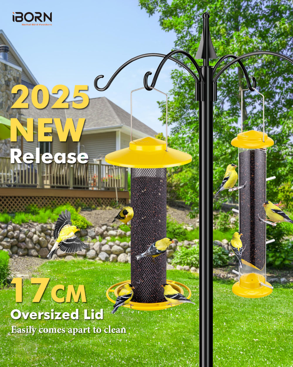 iBorn weatherproof 17cm roof detail blocking rain and protecting seed