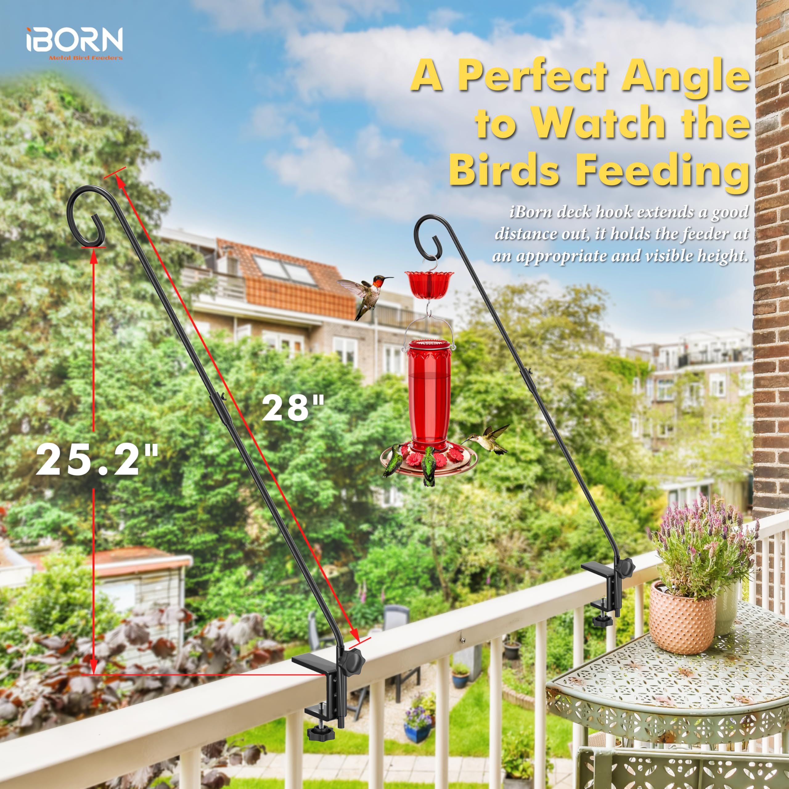 iBorn rotating arm detail illustrating 360 degree swivel for easy feeder access