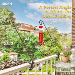 iBorn rotating arm detail illustrating 360 degree swivel for easy feeder access