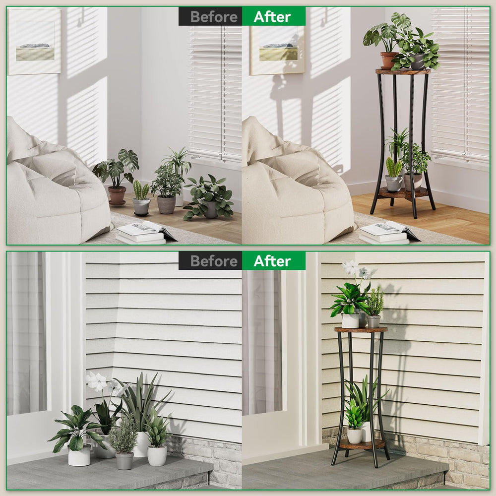 IBUYKE styled in living room with plants adding warmth and vertical greenery
