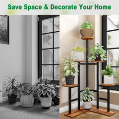 IBUYKE stand in living room setting adding vertical greenery and decor balance