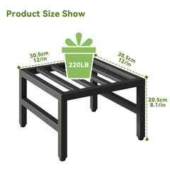 IBUYKE top view of 12x12 platform illustrating planter fit and surface area