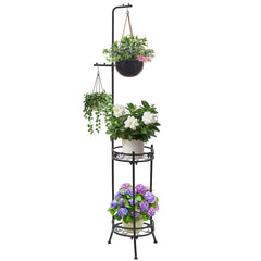 Icewogo front view full stand showing four potted plants and vertical display benefit