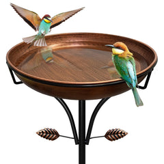 iCHKED front view of bird bath showing vintage finish and benefit of curb appeal