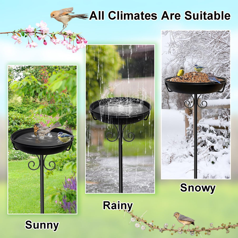 iCHKED bird bath with small solar fountain installed, adds movement to water