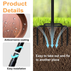 iCHKED stake installed in lawn showing sturdiness benefit and placement