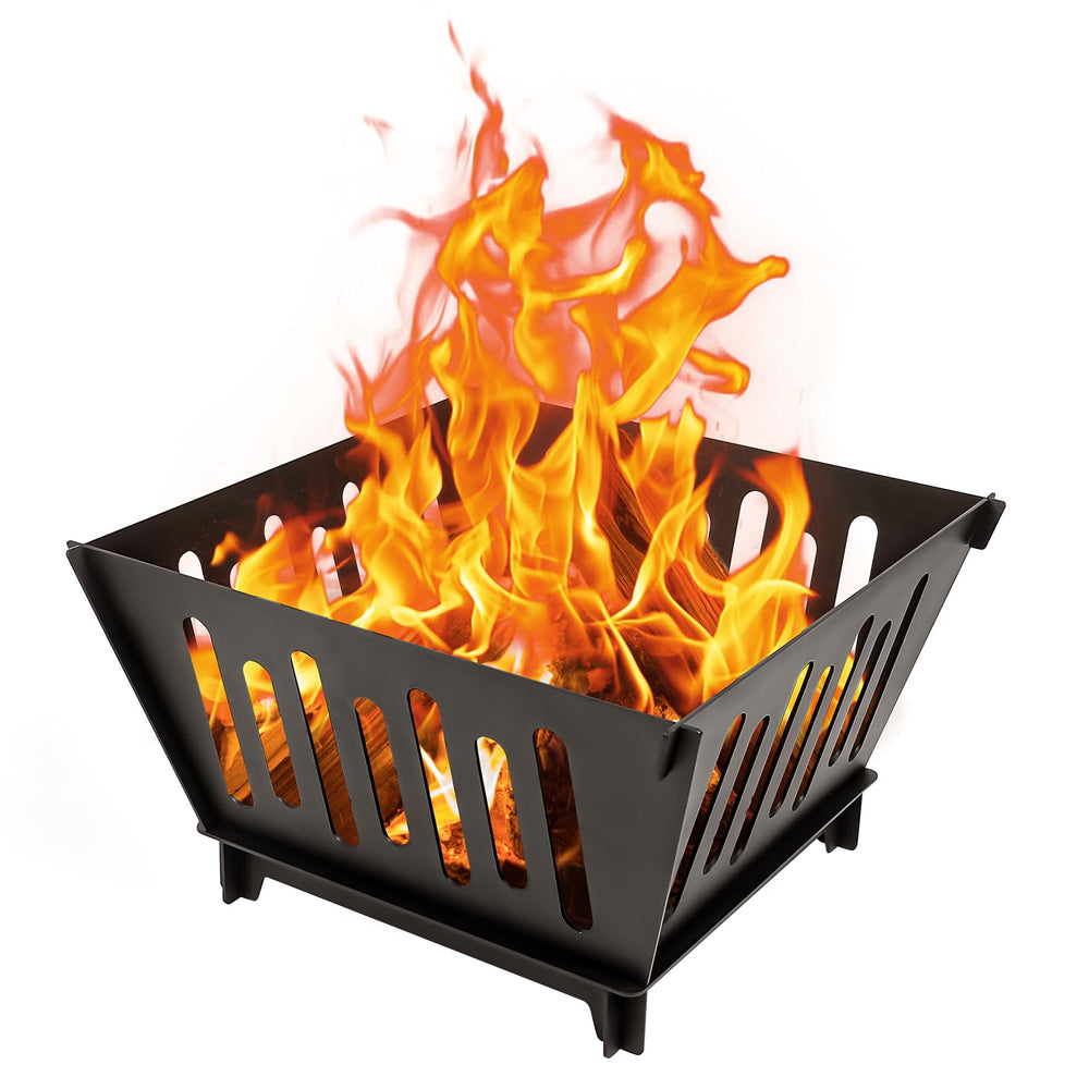 ICokin front view assembled fire pit showing compact portable design and stability