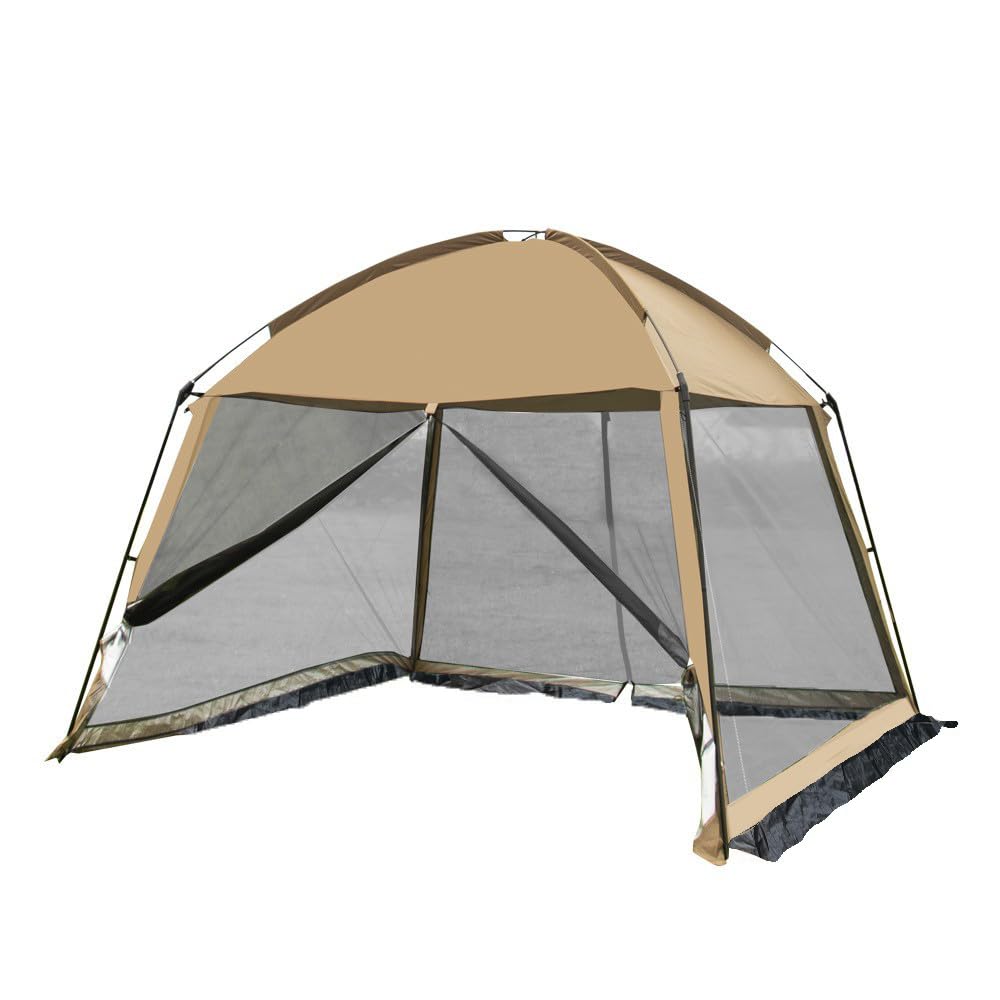 iCool front view of 11x11 ft screen house showing full canopy and mesh for insect protection