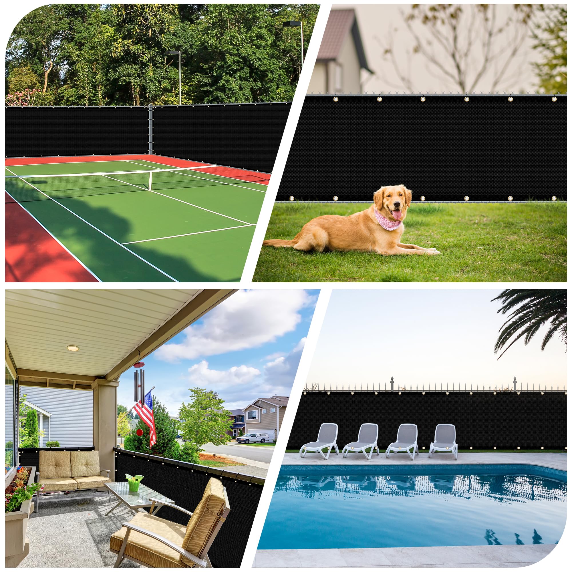i COVER installed on chain link fence creating instant backyard privacy