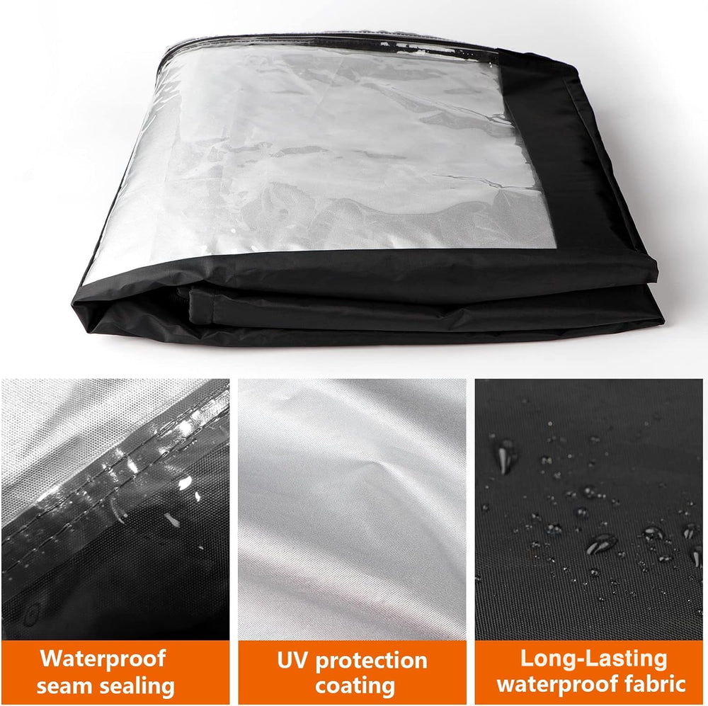 i COVER oxford polyester texture close-up showing durable weatherproof benefit