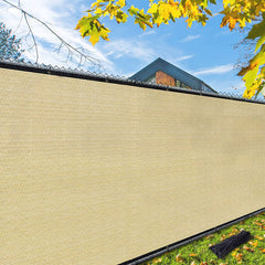 i COVER vista frontal de la pantalla 6x50ft mostrando cobertura y color tan