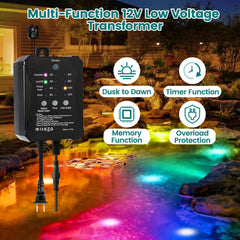 iCreating fountain lights installed in pond creating color ambience