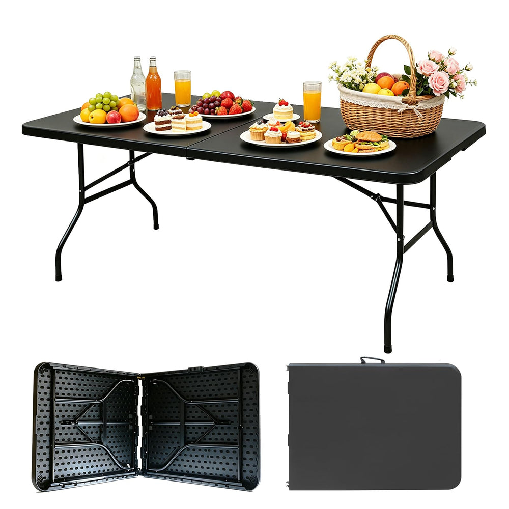 ICSPOID 6ft table front view showing spacious surface and sturdy frame