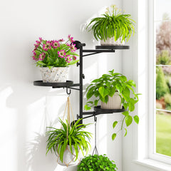 iDavosic.ly front view of black 3-tier shelf showing clean modern look and space saving