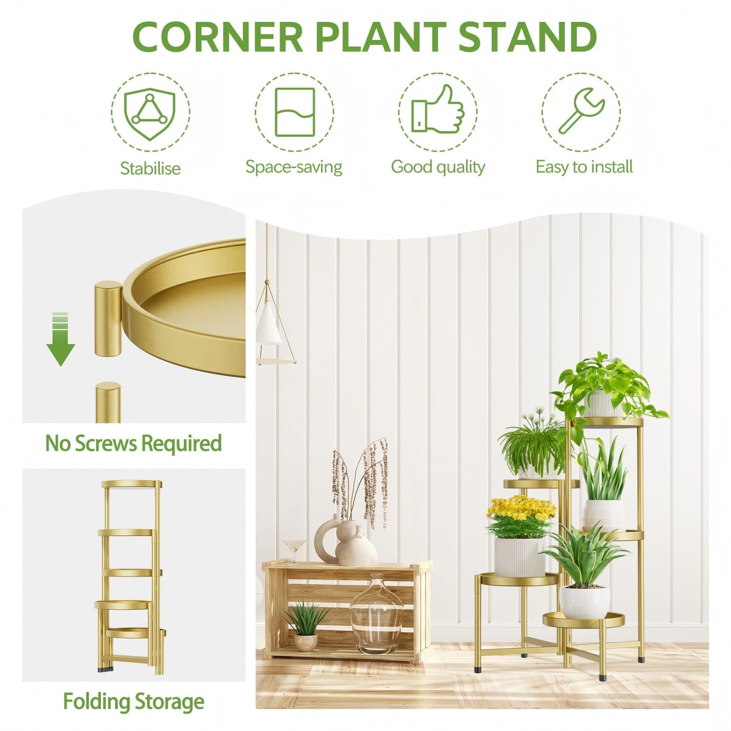 iDavosic.ly stand in use with plants showing space-saving display