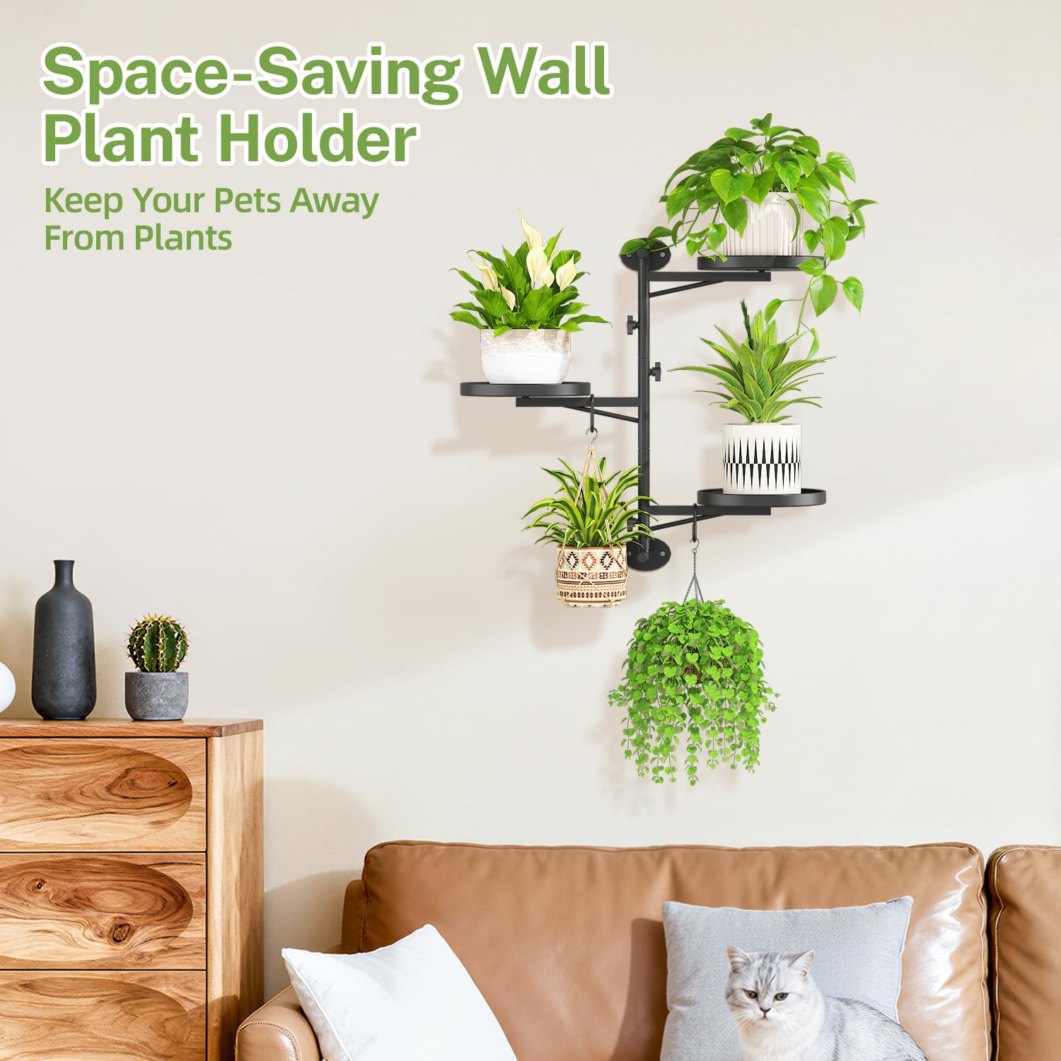 iDavosic.ly lifestyle shot in bedroom showing stylish plant display and pet safety