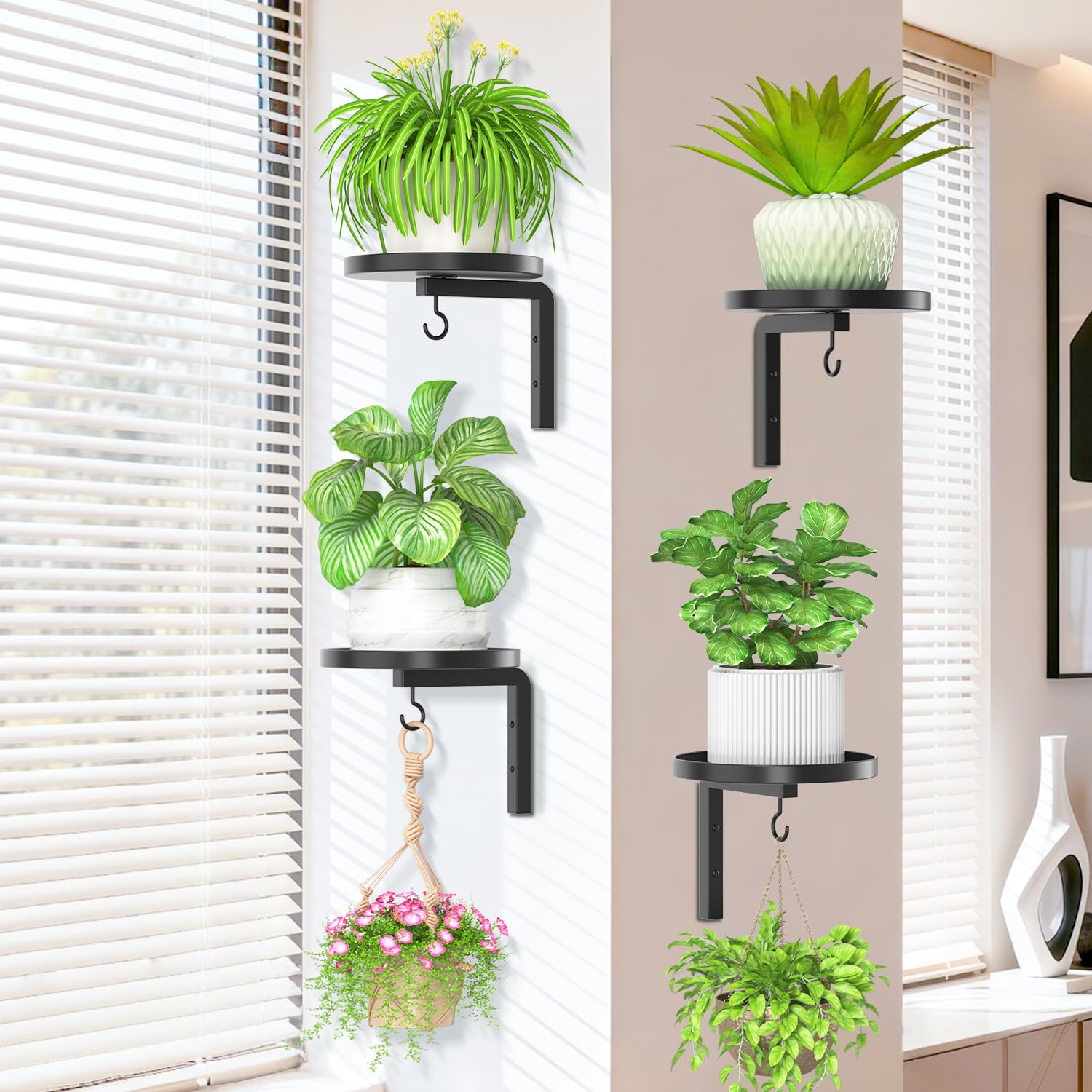 iDavosic.ly four brackets arranged in grid creating a layered plant wall benefit