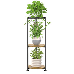 iDavosic.ly front view of assembled 3-tier stand showing space saving benefit