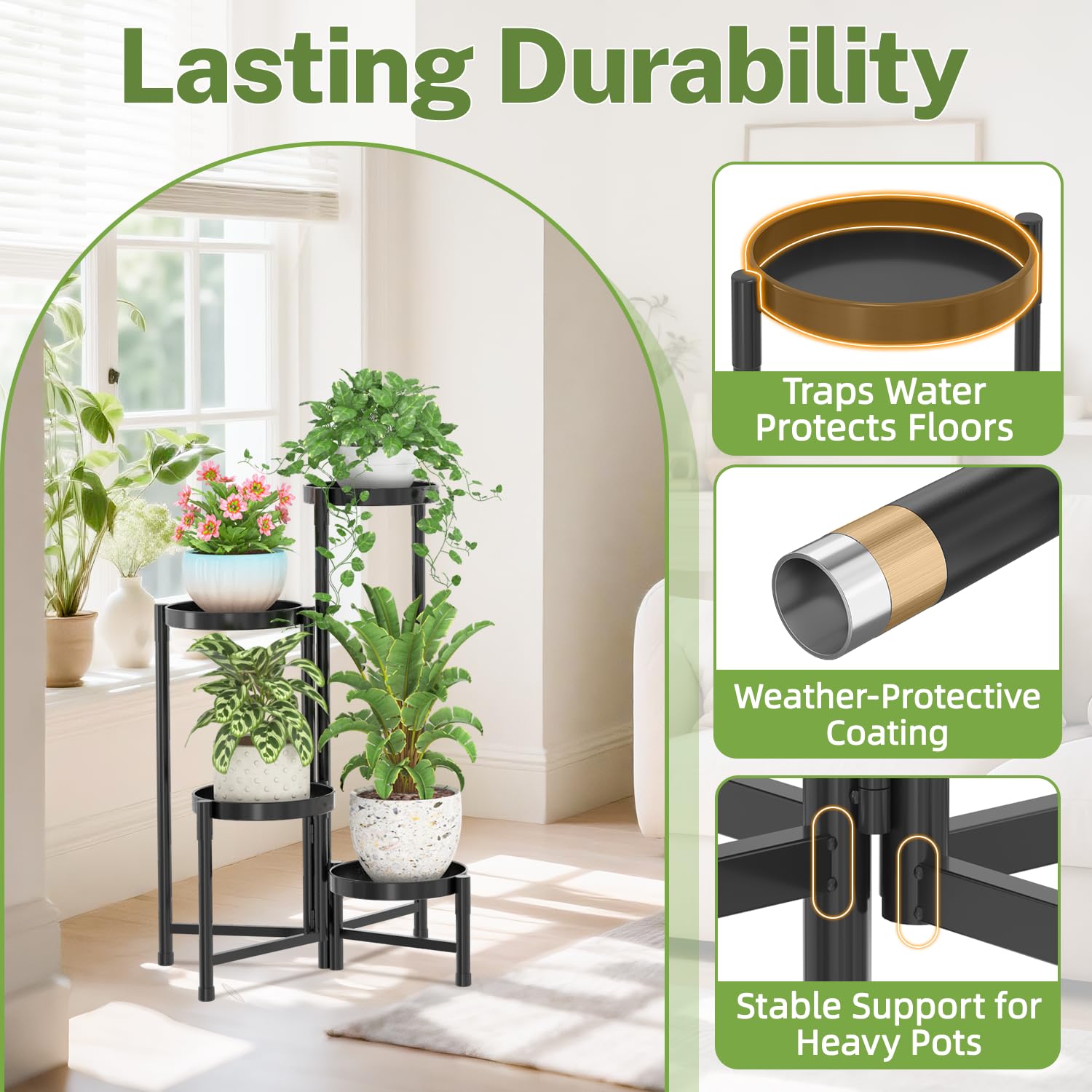 iDavosic.ly baked-paint finish detail showing rust-resistant coating for outdoor durability