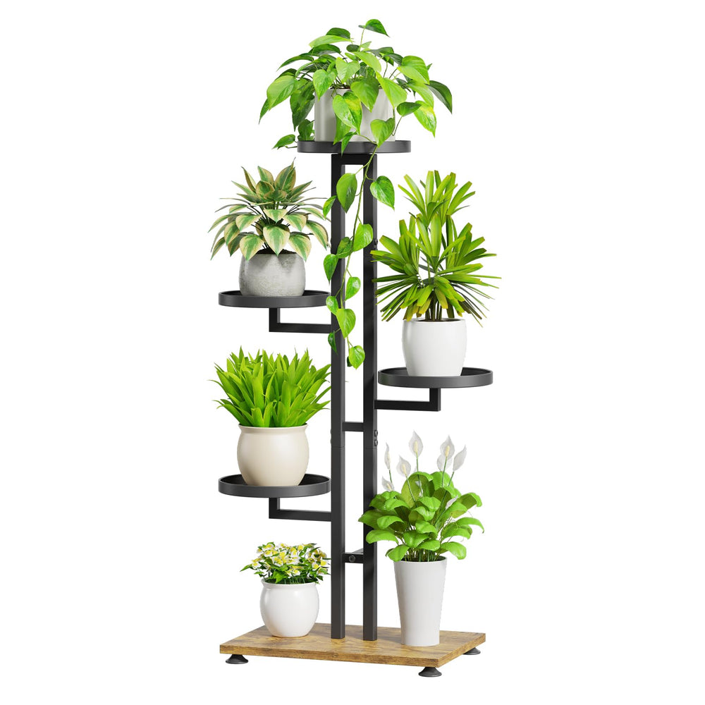 iDavosic.ly front view of 4 tier plant stand showing compact display benefit