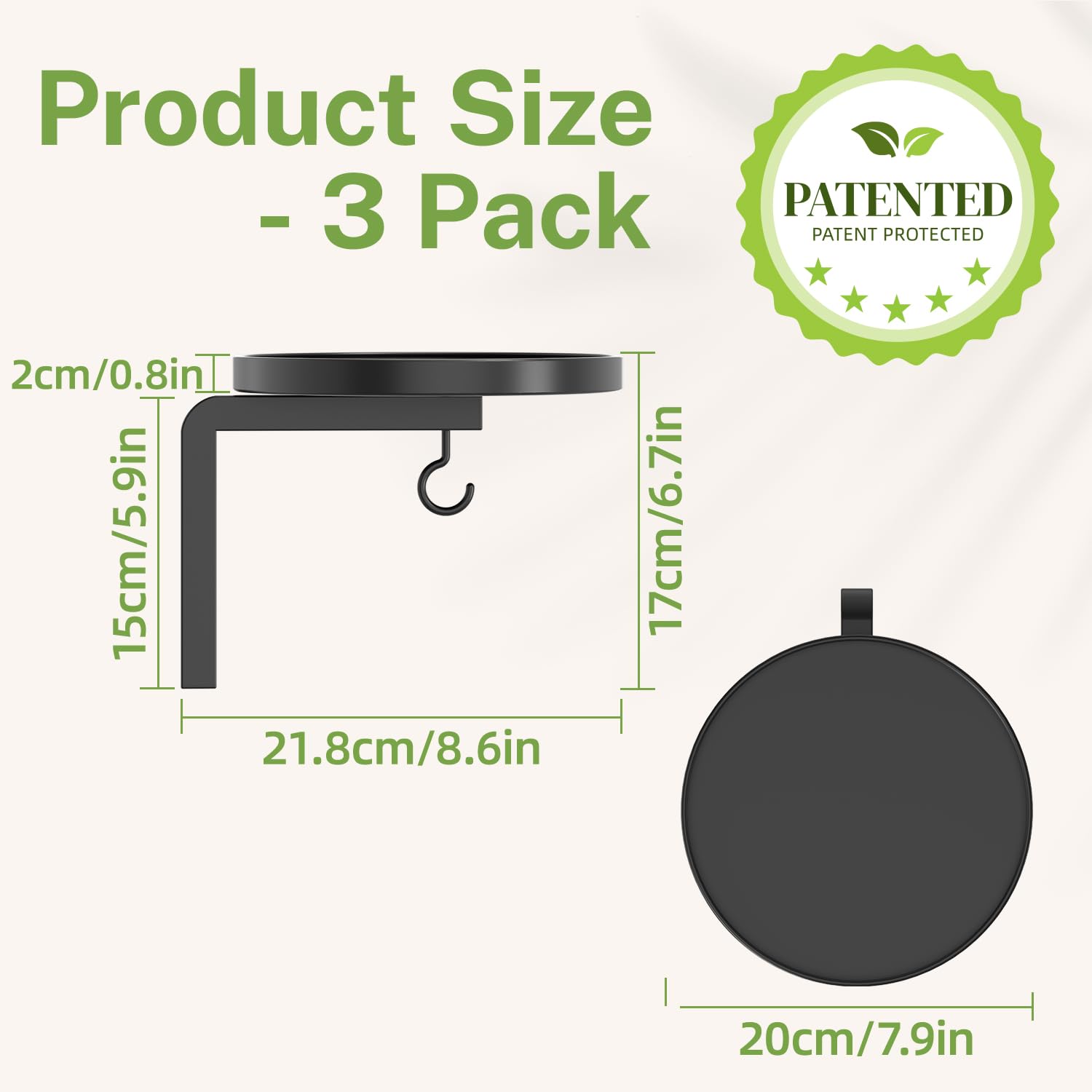 iDavosic.ly close-up of waterproof coating and raised rim for cleaner watering