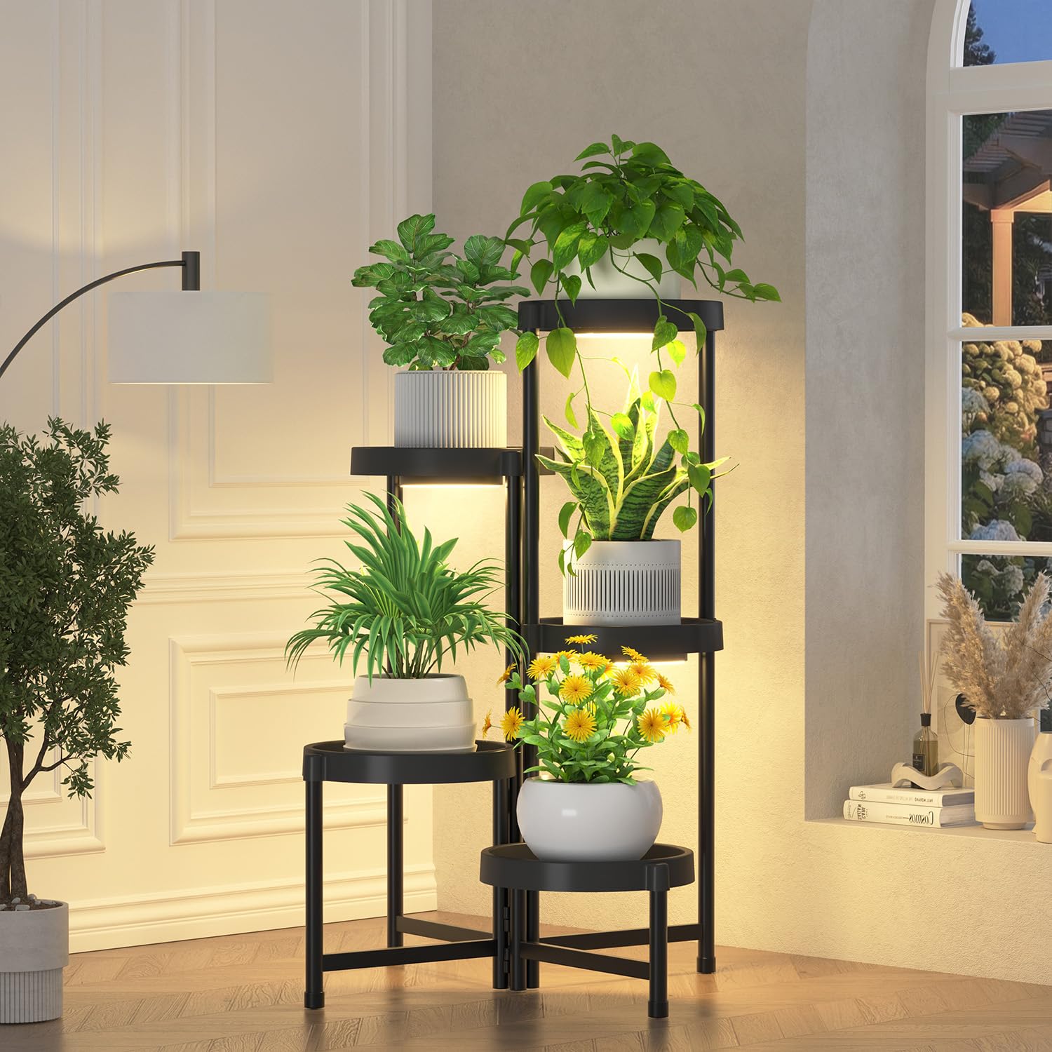 iDavosic.ly soporte frontal 5 niveles para organizar plantas con luz integrada