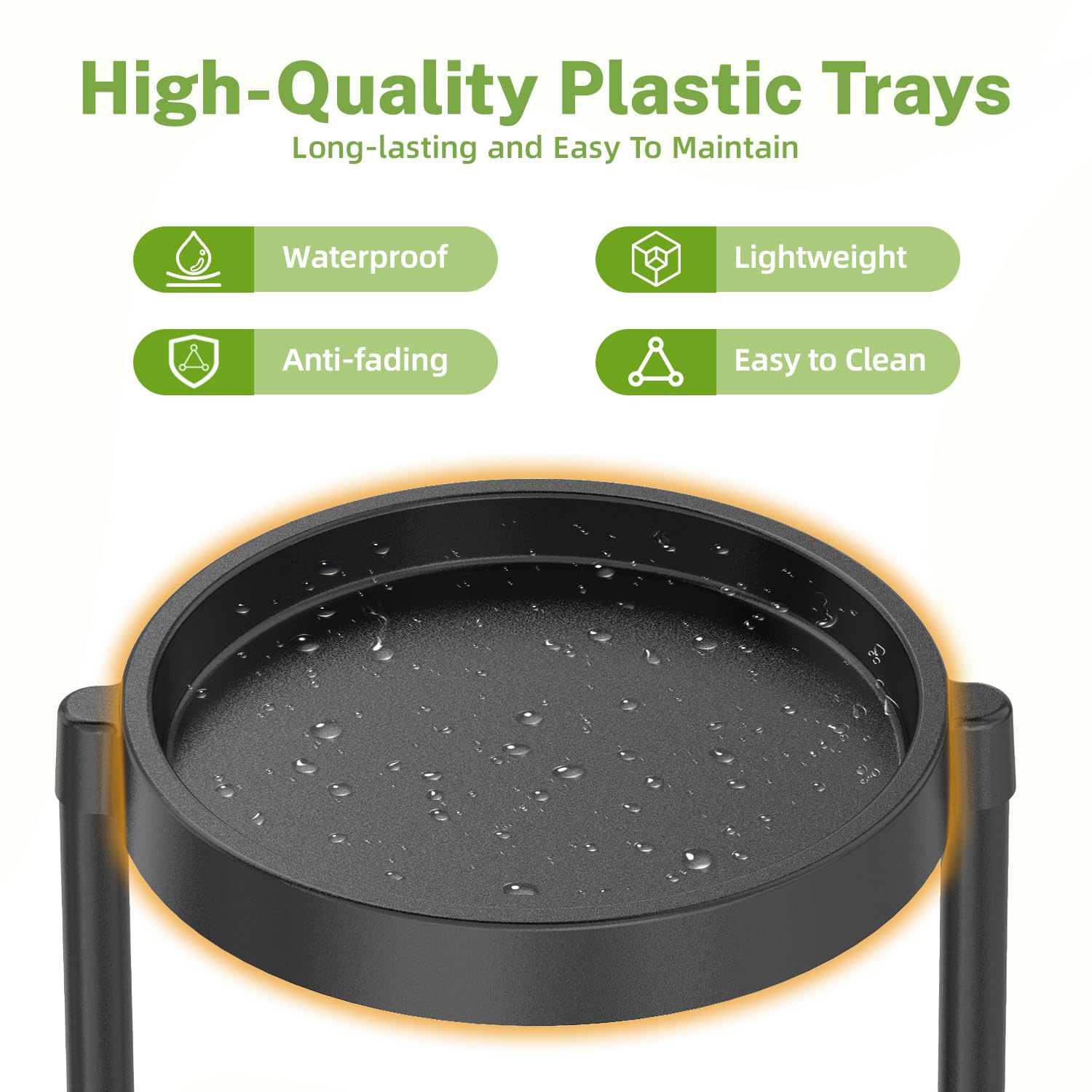 iDavosic.ly close-up of waterproof plastic tray protecting surfaces and catching water