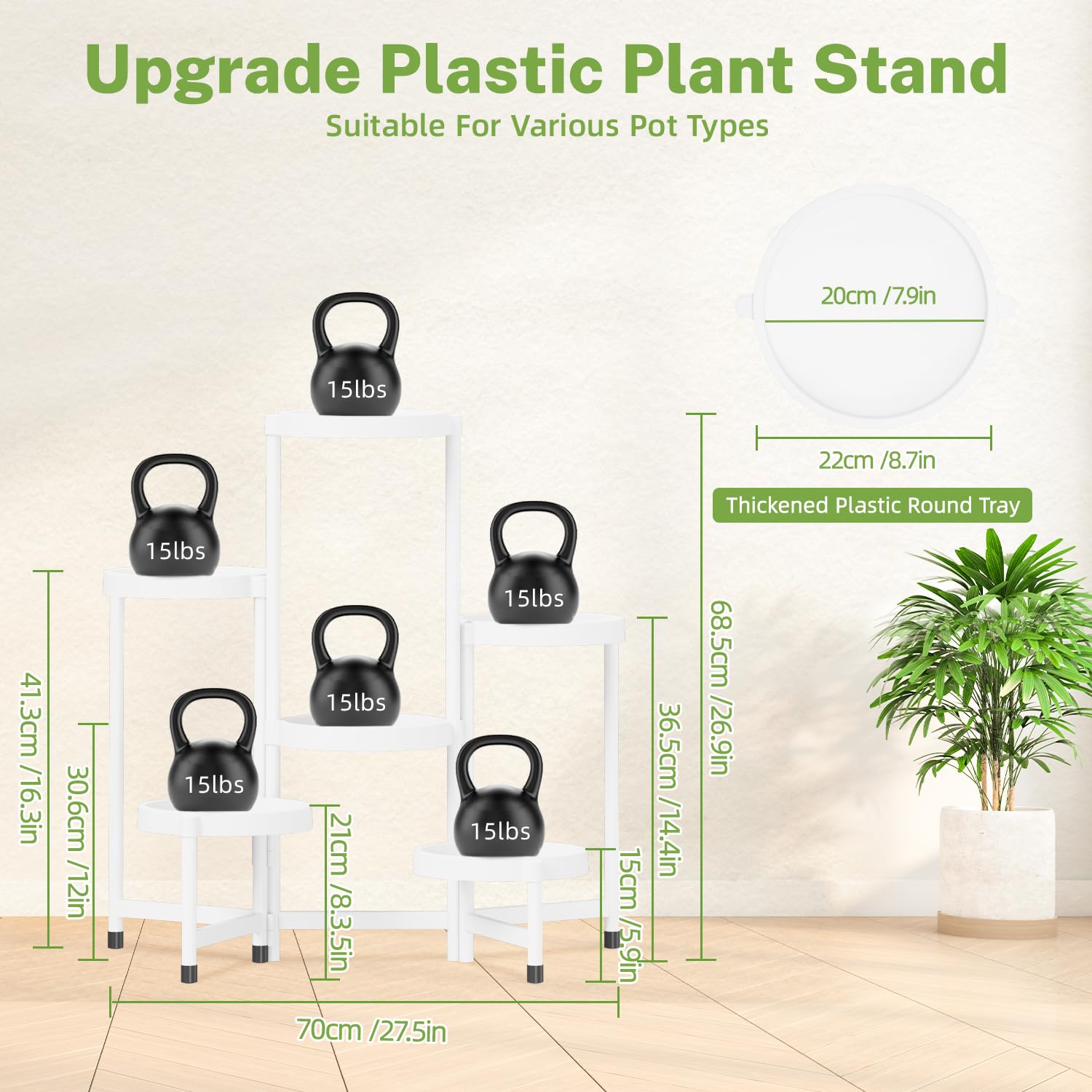 iDavosic.ly folded plant stand ready for storage, compact and easy to stow away