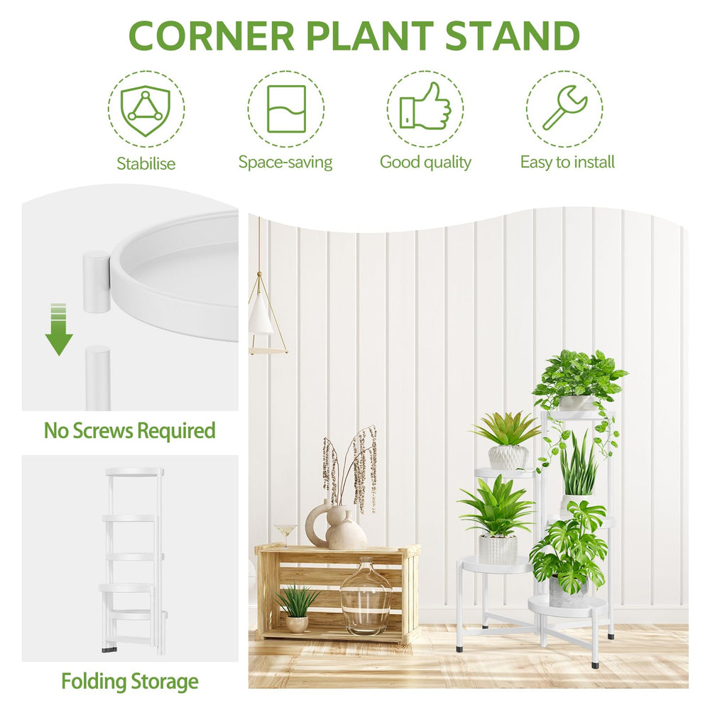 iDavosic.ly plant stand staged on balcony demonstrating outdoor-ready display and style
