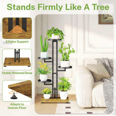 iDavosic.ly plant stand styled in living room adding vertical greenery