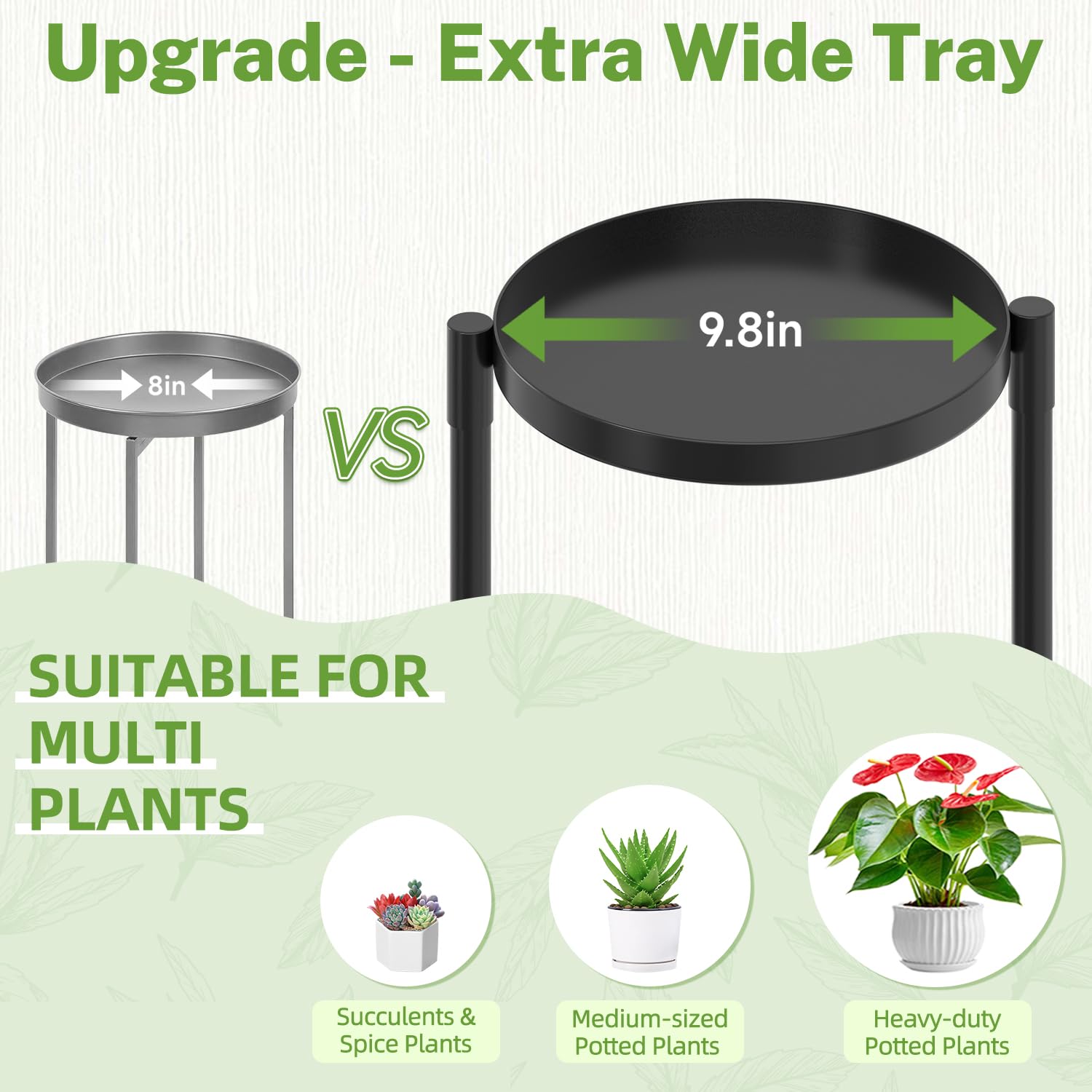 iDavosic.ly close-up of 9.8-inch tray showing roomy pot support