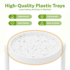 iDavosic.ly close-up of waterproof plastic tray highlights durability and easy cleaning