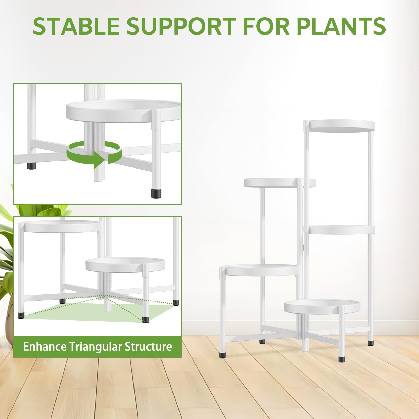 iDavosic.ly stand holding large pots illustrating heavy-duty frame support and stability