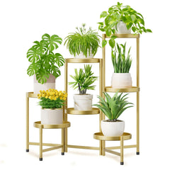 iDavosic.ly vista frontal del soporte dorado, instala plantas con estilo