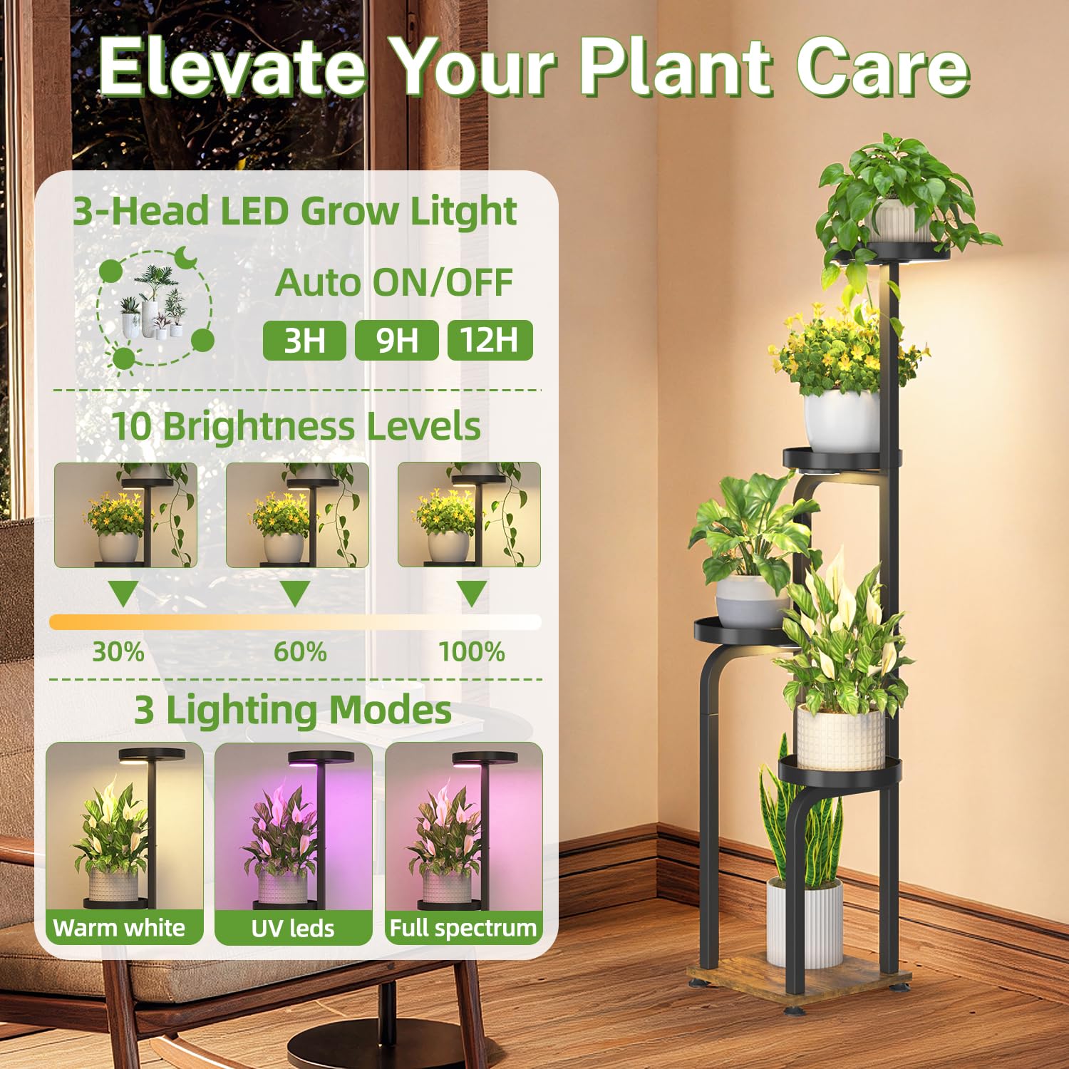 iDavosic.ly overhead of staggered trays improving light for each plant
