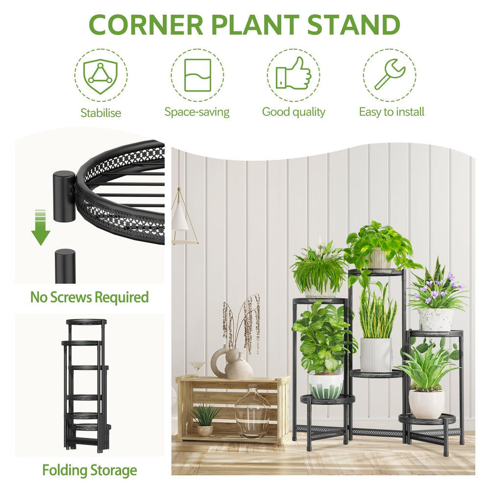 iDavosic.ly plant stand on a balcony creating layered greenery and space-saving benefit