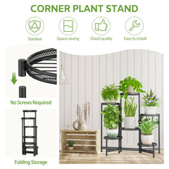 iDavosic.ly plant stand on a balcony creating layered greenery and space-saving benefit