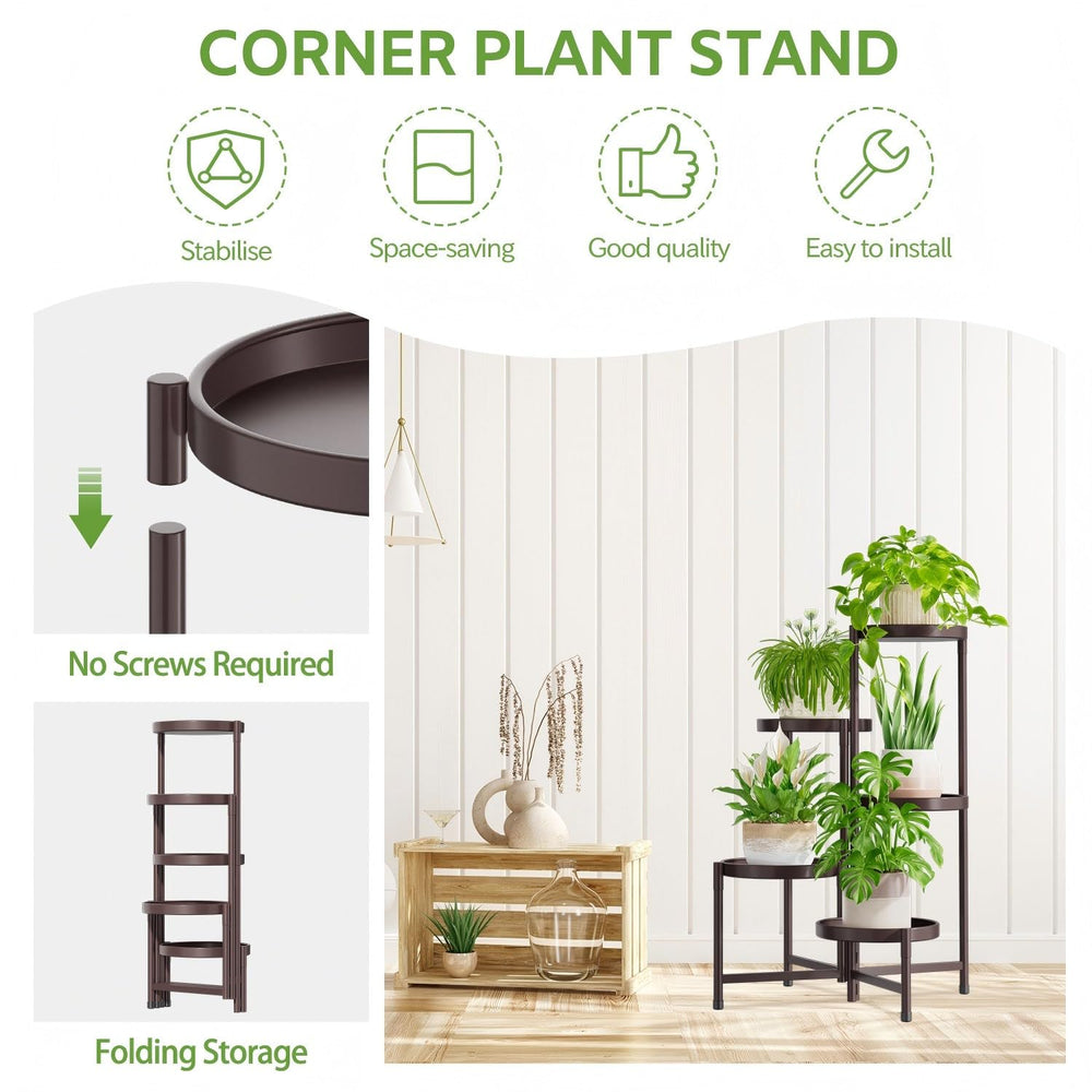 iDavosic.ly stand with large pots showing scale and how trays accommodate bigger planters